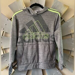 🦃 adidas Gray and Neon Green Kids Hoodie